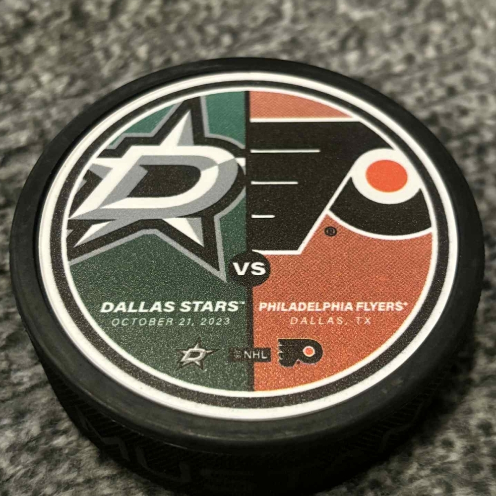 Dallas Stars vs Philadelphia Flyers NHL Match Up Hockey Puck